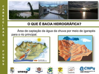 C
A
B
E
C
E
I
R
A
S
D
O
P
U
R
U
S
Área de captação da água da chuva por meio de igarapés
para o rio principal.
ConselhoNacionaldeDesenvolvimento
CientíficoeTecnológico
 