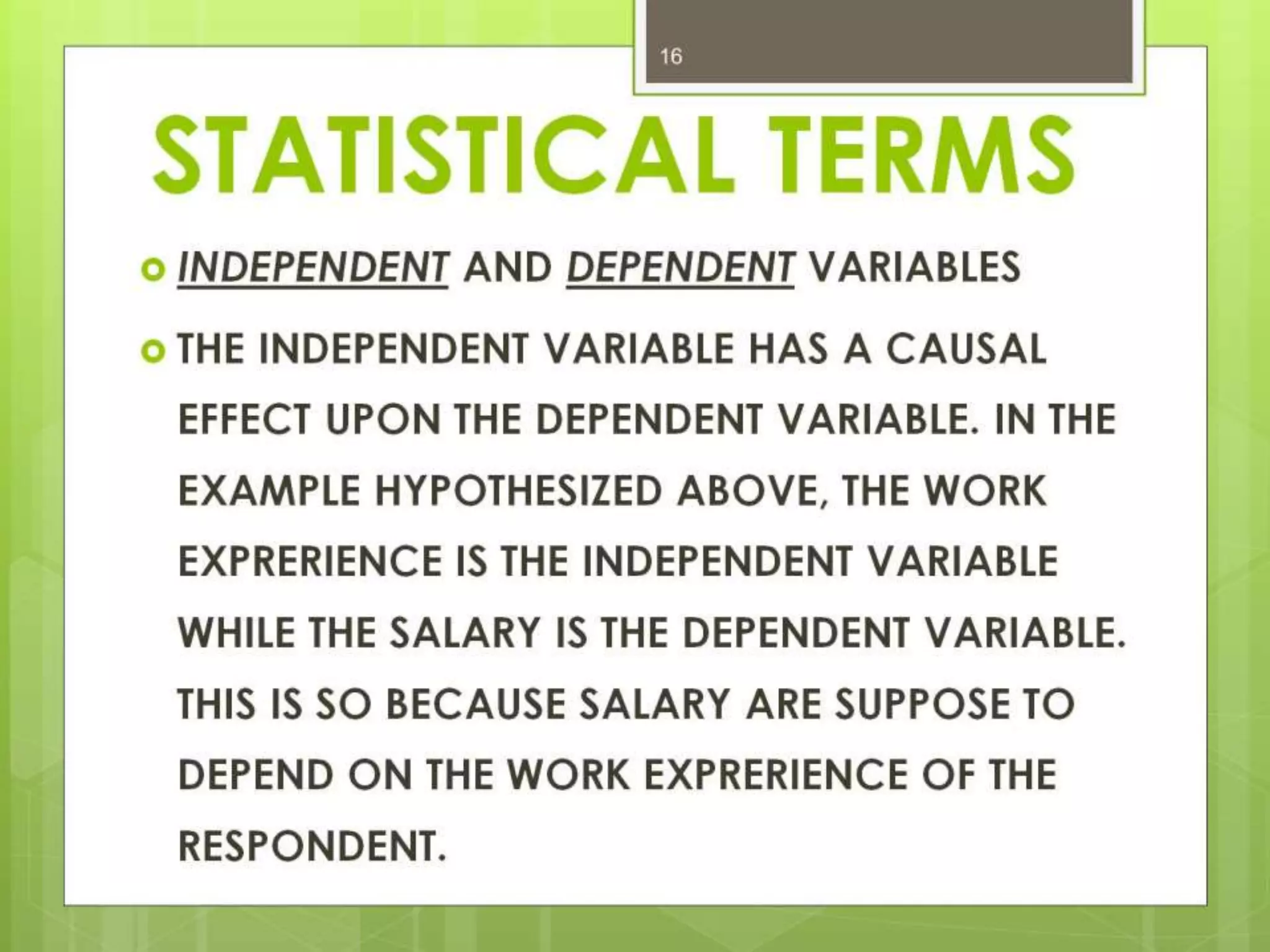 Introduction to spss and common statistical terms ppt
