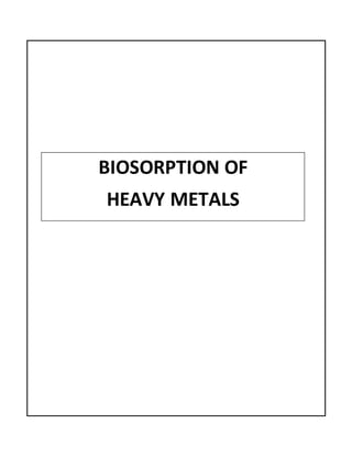 BIOSORPTION OF
HEAVY METALS
 