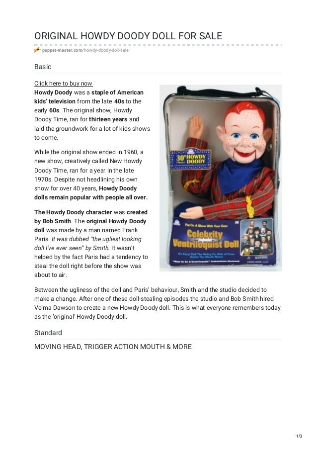 howdy doody doll for sale