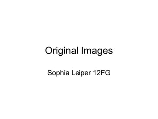 Original Images
Sophia Leiper 12FG
 