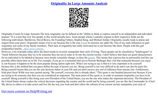 Originality In Large Amounts Analysis | PPT
