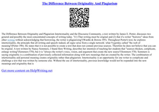 Originality In Large Amounts Analysis | PPT