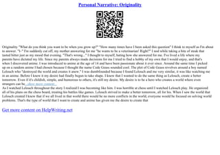Originality In Large Amounts Analysis | PPT