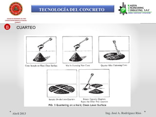 TECNOLOGÍA DEL CONCRETO
COLEGIO DE INGENIEROS DEL PERÚ
CONSEJO DEPARTAMENTAL DE ANCASH -
CHIMBOTE
B CUARTEO
Ing. José A. Rodríguez RíosAbril 2013
 