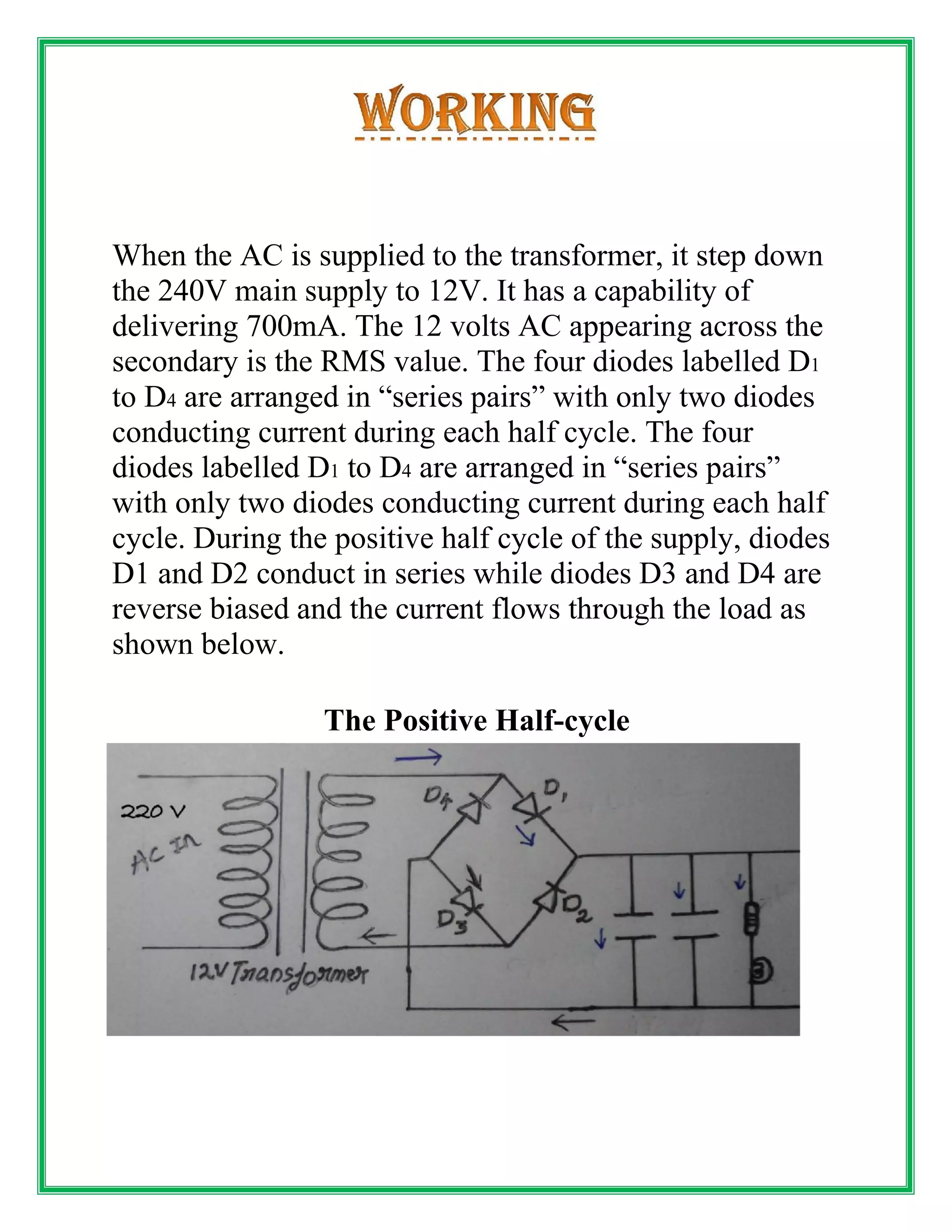 Rectifier class 12th physics investigatory project PDF