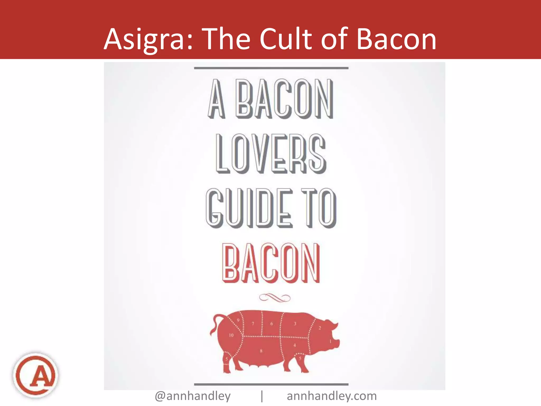Asigra: The Cult of Bacon 
@annhandley | annhandley.com 
 