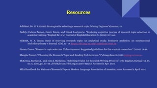 Selecting a topic for Research writing.. | PPTX