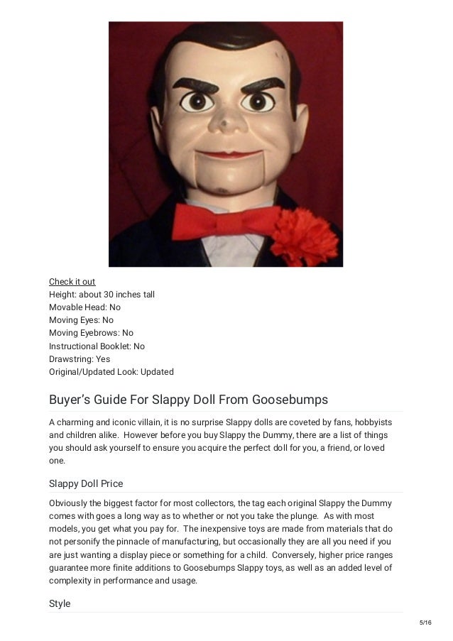 Original slappy ventriloquist dummies from goosebumps for sale 10