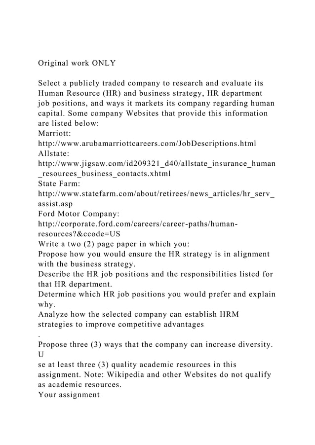 Original work ONLYSelect a publicly traded company to research.docx