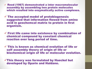Origin and evolution of life