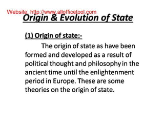 Origin &amp; evolution of state 22222