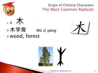 Origin of chinese characters the most common 20 radicals account 51% of ...