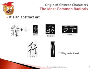 Origin of chinese characters the most common 20 radicals account 51% of ...