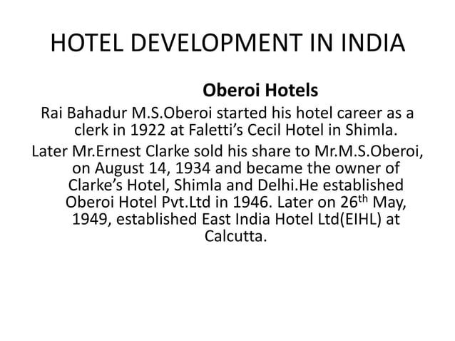 Origin Of Hotel Industry PPT