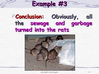 11
Example #3Example #3
Conclusion:Conclusion: Obviously, allObviously, all
thethe sewage and garbagesewage and garbage
turned into the ratsturned into the rats.
copyright cmassengale
 