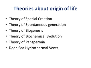Origin of life-where did life come from | PPTX