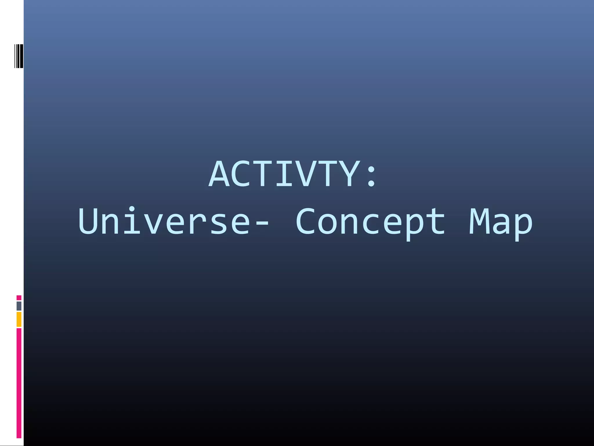 ACTIVTY:
Universe- Concept Map
 