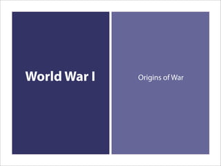 World War I   Origins of War