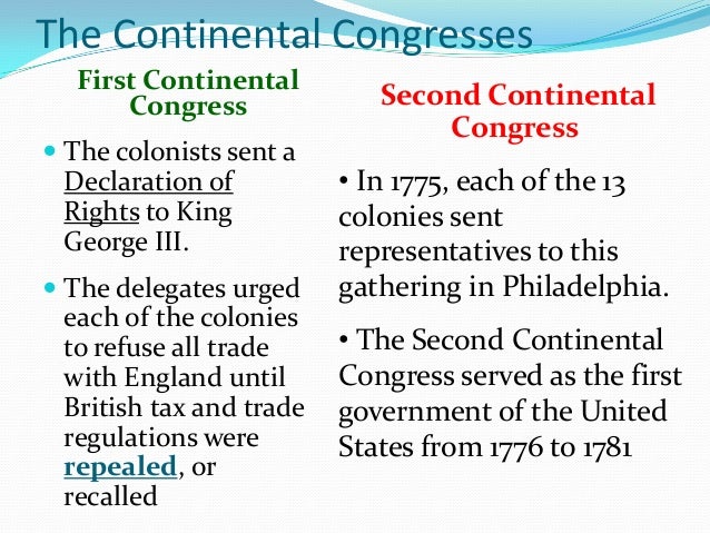 Second continental congress essay