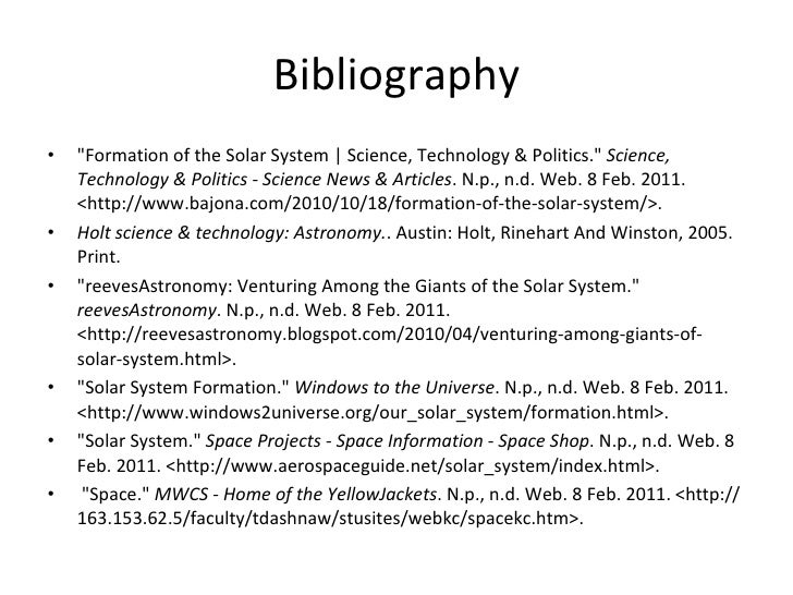 origins of the solar system