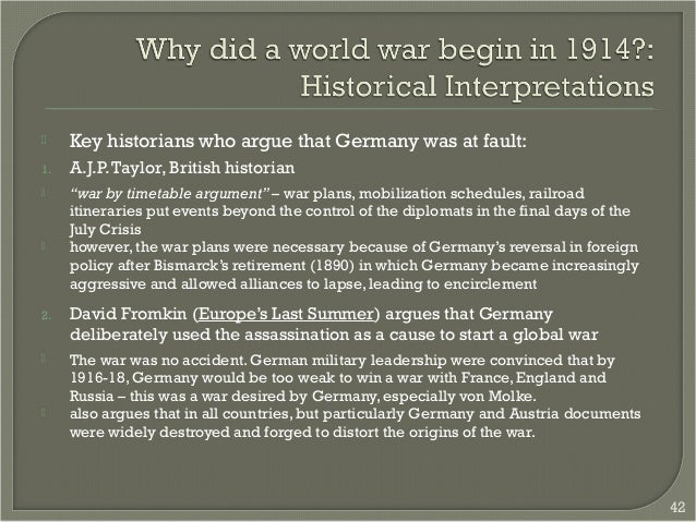 Why did world war 1 start essay