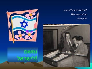 מרים כקריינית ב " קול ציון " בגולה בשנות ה 60  המוקדמות . ומשם לישראל ! 