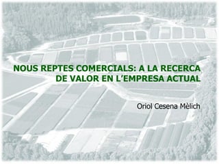 NOUS REPTES COMERCIALS: A LA RECERCA
        DE VALOR EN L’EMPRESA ACTUAL


                       Oriol Cesena Mèlich
 