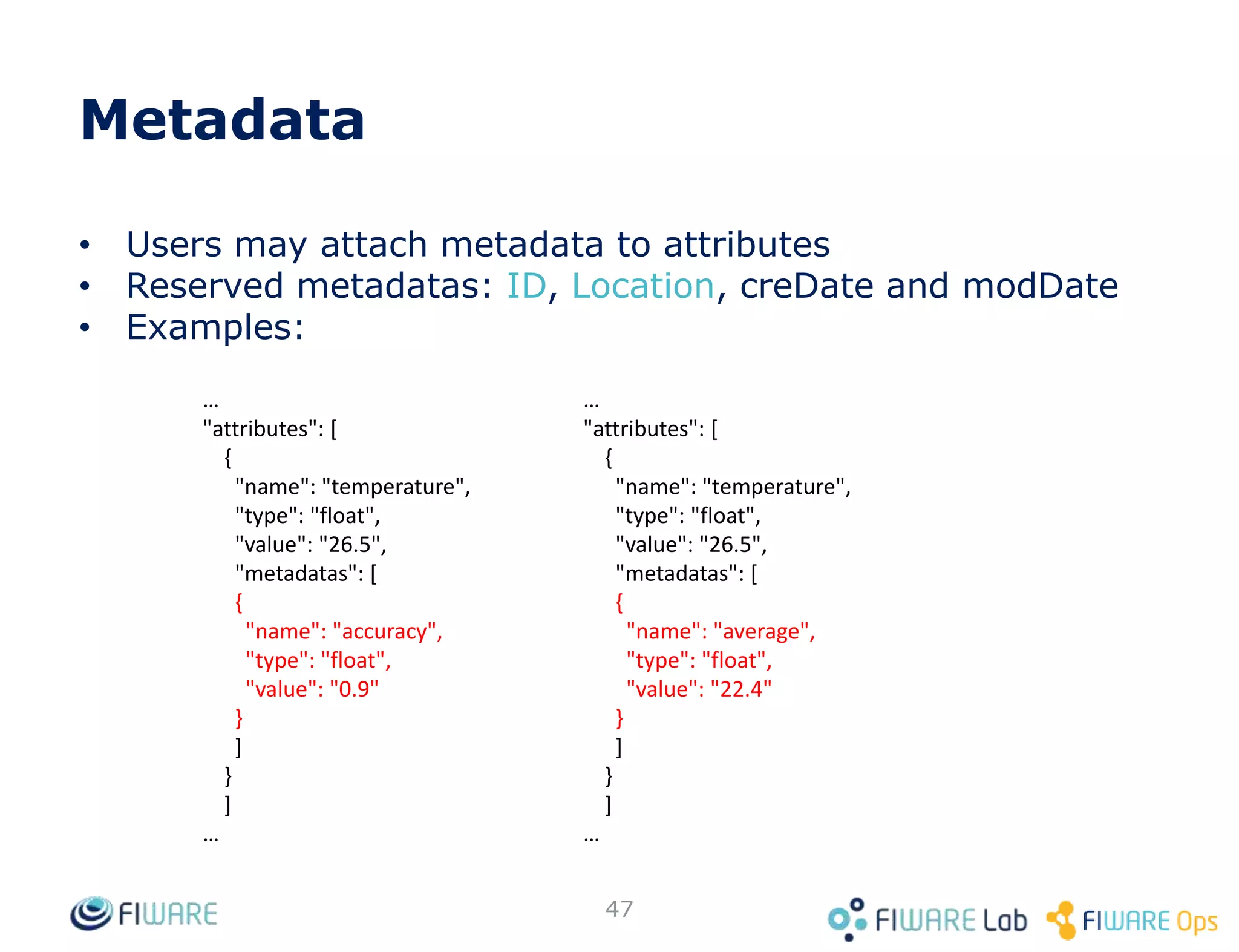 Would you like to know more?
47
• The easy way
– This presentation: google for “fermingalan slideshare” and search the one
named “Managing Context Information at large scale”
– Orion User Manual: google for “Orion FIWARE manual” and use the first hit
– Orion Catalogue page: google for “Orion FIWARE catalogue” and use the first
hit
• References
– NGSIv2 Specification
• http://fiware.github.io/specifications/ngsiv2/stable
• http://fiware.github.io/specifications/ngsiv2/latest
– NGSIv2 for NGSIv1 developers
• http://bit.ly/ngsiv2-vs-ngsiv1
– This presentation
• http://www.slideshare.net/fermingalan/fiware-managing-context-information-at-large-
scale
– Orion Catalogue:
• http://catalogue.fiware.org/enablers/publishsubscribe-context-broker-orion-context-
broker
– Orion support trhough StackOverflow
• Ask your questions using the “fiware-orion” tag
• Look for existing questions at http://stackoverflow.com/questions/tagged/fiware-orion
 