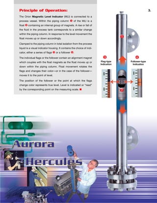 Aurora® magnetic level indicator