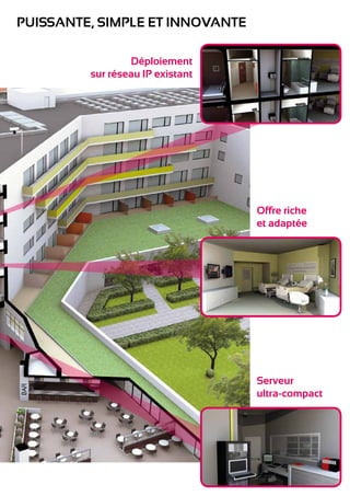 puissante, simple et innovante

                 Déploiement
         sur réseau IP existant




                                  Offre riche
                                  et adaptée




                                  Serveur
                                  ultra-compact
 