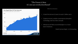 “The Future is here
It's not just evenly distributed”
William Gibson: the Neuromancer
 