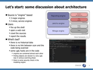 Road towards Owasp Orizon 2.0 (November 2009 update)
