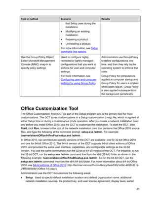 Deployment guide for Microsoft Office 2010 for IT professionals. | PDF