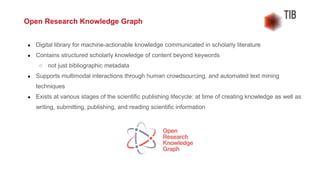 Open Research Knowledge Graph (ORKG) - an overview | PDF