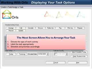 Working With Orla   Displaying Your Task Options
 