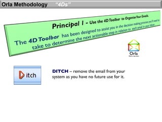Orla Methodology    “4Ds”




                   DITCH – remove the email from your
                   system as you have no future use for it.
 