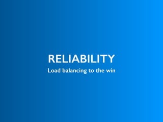 RELIABILITY
Load balancing to the win
 
