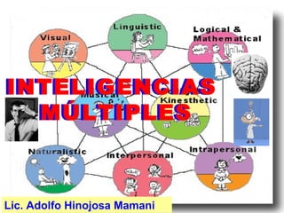Lic. Adolfo Hinojosa Mamani
INTELIGENCIAS
MÚLTIPLES
INTELIGENCIAS
MÚLTIPLES
 
