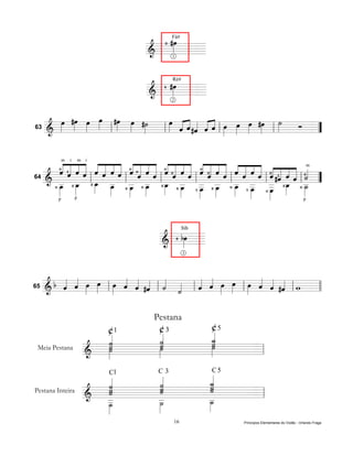 Ü #œ»»»
                                    Fá#

                               =====
                               &    1
                                         =


                                 à #œ
                                    »»»
                                      Ré#

                               =====
                               &        =
                                      2




       œ #œ œ œ #œ œ #˙
       »» »»» »» »»»   »» »» »   œ « « « « « œ œ œ #œ ˙
                                 »» « « « « » » »» »»         »
63      »      »        » » »»
     ========================== ”
     &               l         l  » ˆ « #ˆ « « l »» »» » » l »»
                                    « ˆ « ˆ ˆ
                                         «                      Ó =



       Ñ« Ö« ˆ « « « « « Ñ« Ñ« « « Ñ« Ñ« « « « Ñ« ˆ « Ñˆ « « « Ñ« « « « Ü«m
           « ˆ « ˆ « « « « « « « « « « « « « « « « « « « « « Ö« « «
                                                 Ñ
           « « « « « « « « « « « « « « « « « « « ˆ « « « « « « « « «
           ˆ « « « ˆ « ˆ « ˆ « ˆ « ˆ « ˆ « ˆ « « « « « ˆ « ˆ ˆ ˙
         m   i    m   i


             « «       ˆ ˆ      « «
                                ˆ ˆ    « «
                                       ˆ ˆ         « «
                                                   ˆ «     ˆ ˆ       « ˆ «
   & Ñ _ Ü _ lá _ _ l _ Ñ _ lÜ _ _ l _ _ Ñl _ _ l _ #ˆ Ü_ « Ñl _ =
   ========================== ”
       _ »     œ
               »»  »œ _ á _ _ œ á _ Ö _ á _ _ Ö _ _ œ _
                                    »»                 œ _ Ñ _ »»»
        »»»œ        »»  œ
                        »»» œ »»»œ                     »»»               ˙
                                                                         »»»
64
                            »»»      »   œ _ œ
                                         »»» œ »»»
                                             »»»            œ
                                                            »»» »»»œ
       p       p                                                         p




                                   á bœ
                                 & »»» =
                                           Síb

                                 ====
                                            3




    b « « œ œ l »»œ « « #ˆ l « « l « « œ œ l œ « « #ˆ l w
      ˆ «     »     « ˆ « ˙
   & « ˆ »»» »» » ˆ « « « «
      « «           « « « « ˙      « « »» »»» »» « « «
                                   ˆ ˆ »
                                   « «
65 ===========================l
                               «               » ˆ ˆ «
                                                 « « «    l

                                Pestana
                         «
                         ¢1
                         «    «
                             ¢3
                              «    «
                                  ¢5
                                   «
                                   «
                         «
                         ˙
                         «    «
                              ˙
                              «   _˙
                                   «
                                   ˙
                                   «
                         ˙
                         «
                         »»
                          ˙   ˙
                              «
                              »»
                               ˙   ˙
                                   »»»
 Meia Pestana
                      ================= l
                      &   »    »       =

                              «   «
                                                 C5
                         «        «
                                 C3
                              «
                          C1
                         «
                         «
                         ˙    «
                              ˙
                              «   «
                                  _
                                  ˙
                                  «
                                  ˙
                         «
                         «
                         ˙
                         ˙
                         «    «
                              ˙
                              ˙
                              «   «
                                  «
                                  ˙
                      ================= l
                      & _    _    _    =
Pestana Inteira
                        _
                        _˙
                         »»  _˙
                              »»  _
                                  ˙
                                  »»
                          »    »   »
                                      16               Princípios Elementares do Violão - Orlando Fraga
 
