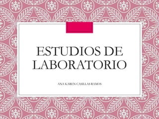 ESTUDIOS DE
LABORATORIO
ANA KAREN CASILLAS RAMOS

 