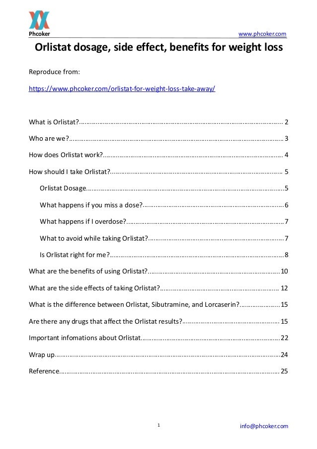 Orlistat dosage, side effect, benefits for weight loss