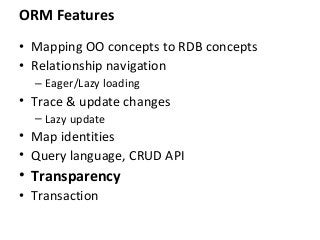 Introduction to Object-Relational Mapping | PPT
