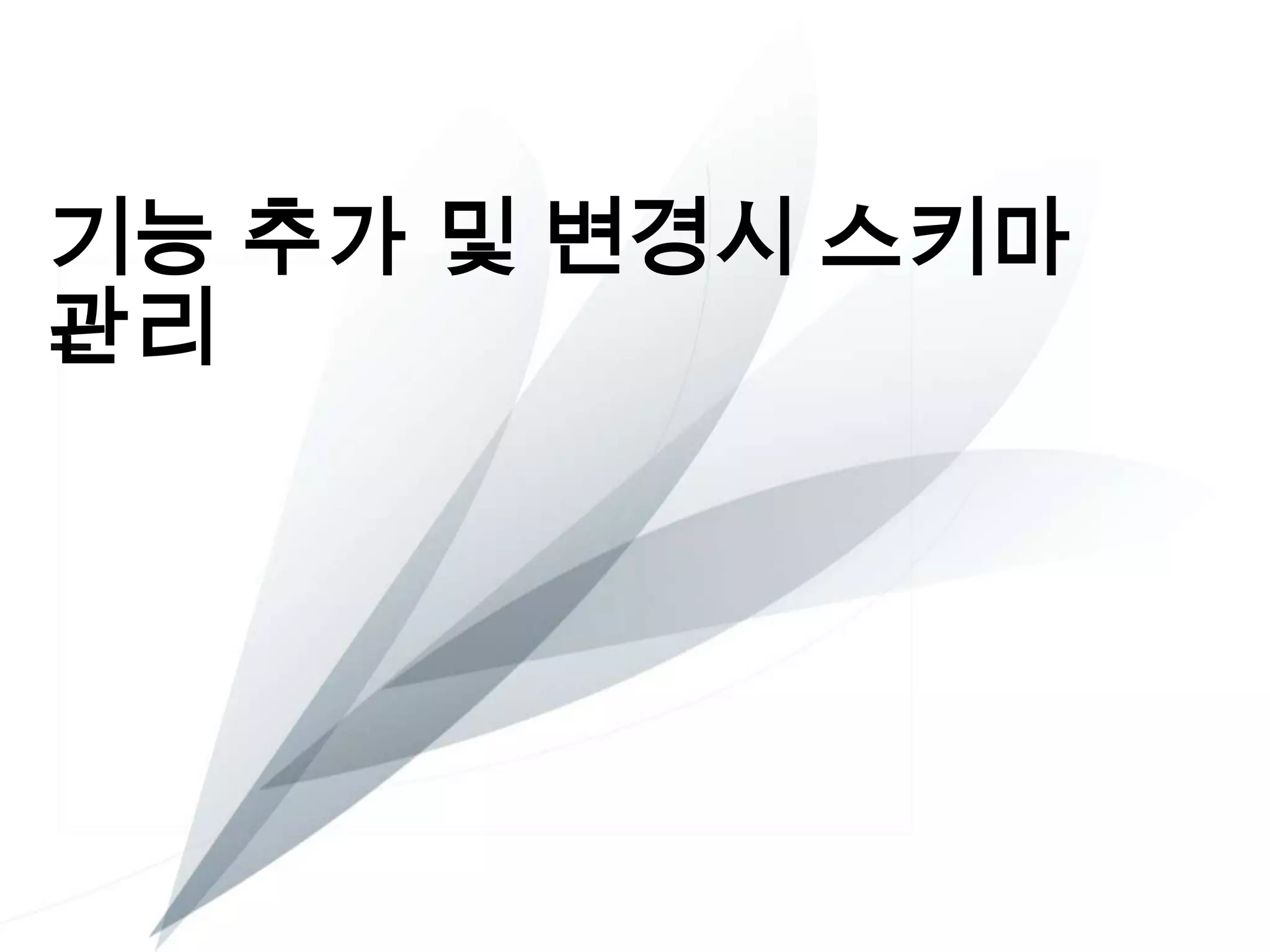 기능 추가 및 변경시 스키마
관리

 