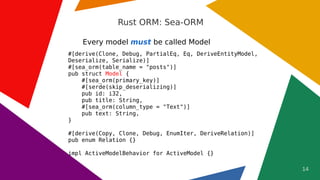 Rust ORMs and Migrations | PDF