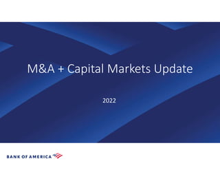 2022
M&A + Capital Markets Update
 