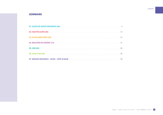 O R M • H O R S C O L L E C T I O N • S E P T E M B R E 2 0 1 9 3
SOMMAIRE
01. ALPES-DE-HAUTE-PROVENCE (04)  . . . . . . . . . . . . . . . . . . . . . . . . . . . . . . . . . . . . . . . . . . . . . . . . . . . . . . . . . . . . . . . . . . . . . . . . . . . . . . . . . . . . . . . . . . . . . . . . . . . . . . . . . . . . . . . . . . . . . . . . . . . . . . . . . . . . . . . . . . . . . . . . . . . . . . . . . . . . . . 4
02. HAUTES-ALPES (05)  . . . . . . . . . . . . . . . . . . . . . . . . . . . . . . . . . . . . . . . . . . . . . . . . . . . . . . . . . . . . . . . . . . . . . . . . . . . . . . . . . . . . . . . . . . . . . . . . . . . . . . . . . . . . . . . . . . . . . . . . . . . . . . . . . . . . . . . . . . . . . . . . . . . . . . . . . . . . . . . . . . . . . . . . . . . . . . . . . . . . . . . . . 13
03. ALPES-MARITIMES (06)  . . . . . . . . . . . . . . . . . . . . . . . . . . . . . . . . . . . . . . . . . . . . . . . . . . . . . . . . . . . . . . . . . . . . . . . . . . . . . . . . . . . . . . . . . . . . . . . . . . . . . . . . . . . . . . . . . . . . . . . . . . . . . . . . . . . . . . . . . . . . . . . . . . . . . . . . . . . . . . . . . . . . . . . . . . . . . . . . . . 22
04. BOUCHES-DU-RHÔNE (13)  . . . . . . . . . . . . . . . . . . . . . . . . . . . . . . . . . . . . . . . . . . . . . . . . . . . . . . . . . . . . . . . . . . . . . . . . . . . . . . . . . . . . . . . . . . . . . . . . . . . . . . . . . . . . . . . . . . . . . . . . . . . . . . . . . . . . . . . . . . . . . . . . . . . . . . . . . . . . . . . . . . . . . . . . . . . 31
05. VAR (83)  . . . . . . . . . . . . . . . . . . . . . . . . . . . . . . . . . . . . . . . . . . . . . . . . . . . . . . . . . . . . . . . . . . . . . . . . . . . . . . . . . . . . . . . . . . . . . . . . . . . . . . . . . . . . . . . . . . . . . . . . . . . . . . . . . . . . . . . . . . . . . . . . . . . . . . . . . . . . . . . . . . . . . . . . . . . . . . . . . . . . . . . . . . . . . . . . . . . . . . . . . . . . . . . . . 40
06. VAUCLUSE (84)  . . . . . . . . . . . . . . . . . . . . . . . . . . . . . . . . . . . . . . . . . . . . . . . . . . . . . . . . . . . . . . . . . . . . . . . . . . . . . . . . . . . . . . . . . . . . . . . . . . . . . . . . . . . . . . . . . . . . . . . . . . . . . . . . . . . . . . . . . . . . . . . . . . . . . . . . . . . . . . . . . . . . . . . . . . . . . . . . . . . . . . . . . . . . . . . . . . . 49
07. RÉGION PROVENCE - ALPES - CÔTE D’AZUR  . . . . . . . . . . . . . . . . . . . . . . . . . . . . . . . . . . . . . . . . . . . . . . . . . . . . . . . . . . . . . . . . . . . . . . . . . . . . . . . . . . . . . . . . . . . . . . . . . . . . . . . . . . . . . . . . . . . . . . . . . . . . . . . . . . . . . . 58
SOMMAIRE
 