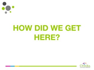 HOW DID WE GET
    HERE?
 