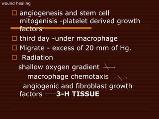  angiogenesis and stem cell
mitogenisis -platelet derived growth
factors
 third day -under macrophage
 Migrate - excess...