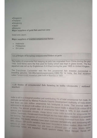 ORNAMENTAL FISH TRADING, OPPORTUNITIES, ACCESSORIES,WATER PARAMETERS | PDF